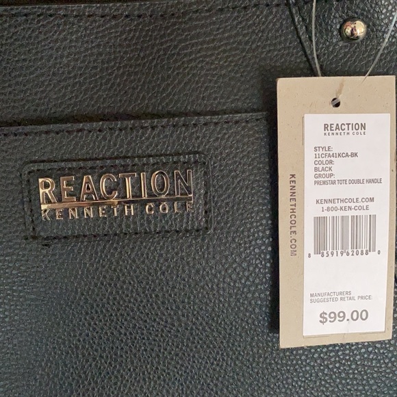 NWT Kenneth Cole Reaction black tote bag with makeup pouch, card holder & xtras - Picture 2 of 7